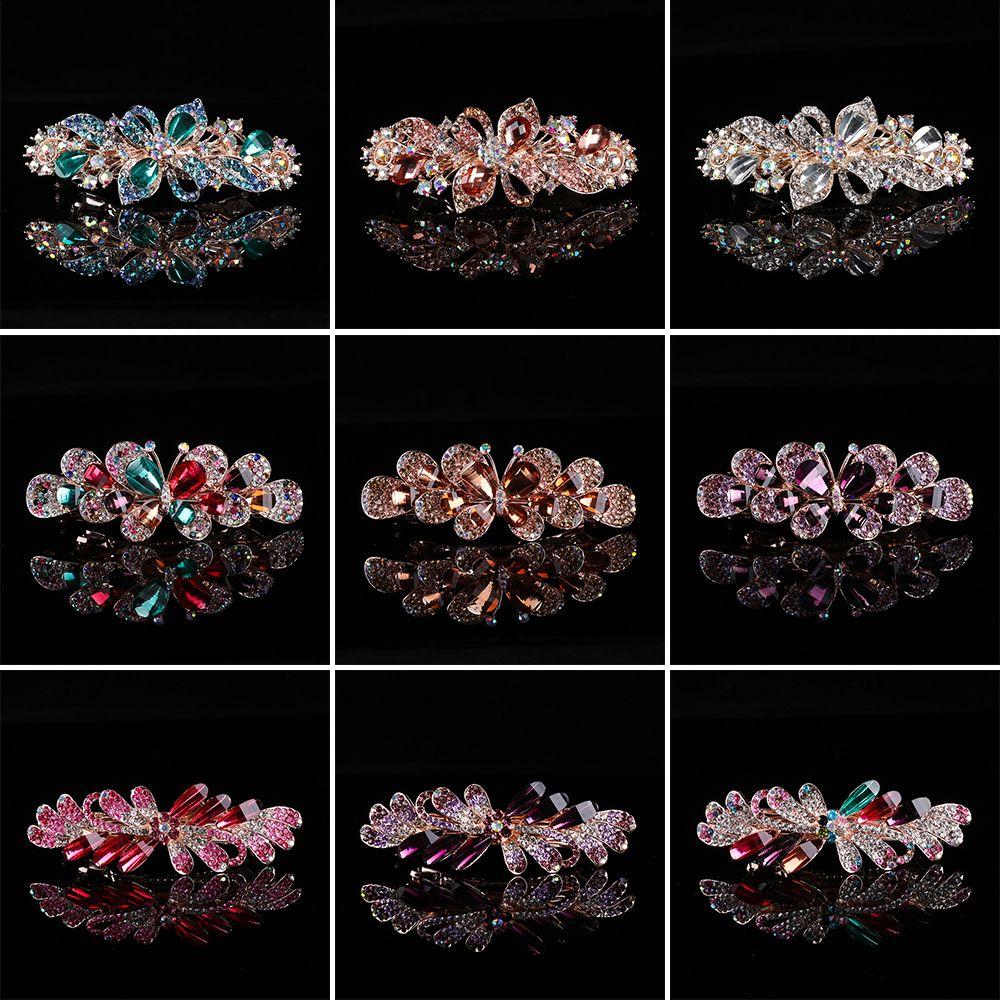 Аксессуары для головных уборов Тиара Хвост Головной убор Цветочные заколки Держатель для хвостика Хрустальная заколка для волос