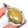Landscape Jasper Gemstone 925 Silver Plated Handmade Jewelry Pendant 2.46"