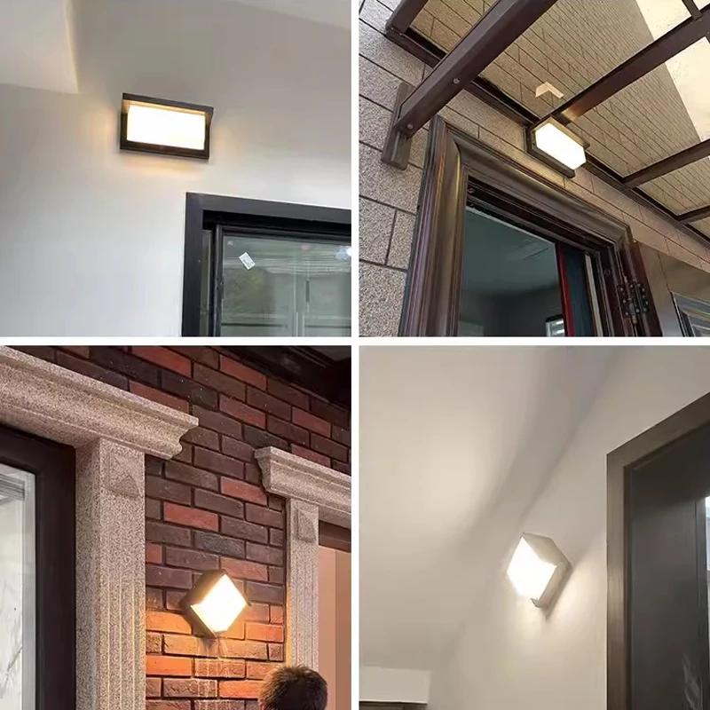 Modern LED Wall Lamp Garden Outdoor Waterproof Door Wall Lamp Courtyard Lamp Retro Living Room Bedroom Balcony Wall Light