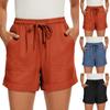 Женские однотонные шорты на шнурке с карманами, свободные повседневные брюки