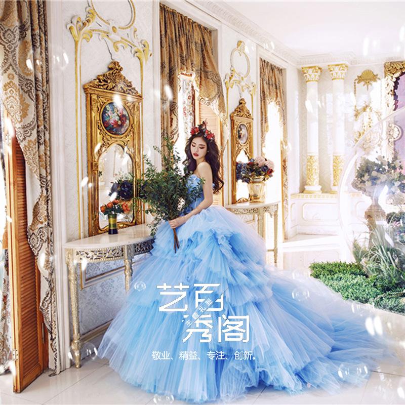 Название Свадебное платье Цветное платье 2025 Голубая мечта Мужское облегающее платье Одежда