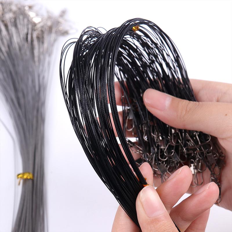 1шт аксессуары рыболовный крючок леска рыболовный поводок анти-укус леска проволока из нержавеющей стали с вертлюгом прокатка