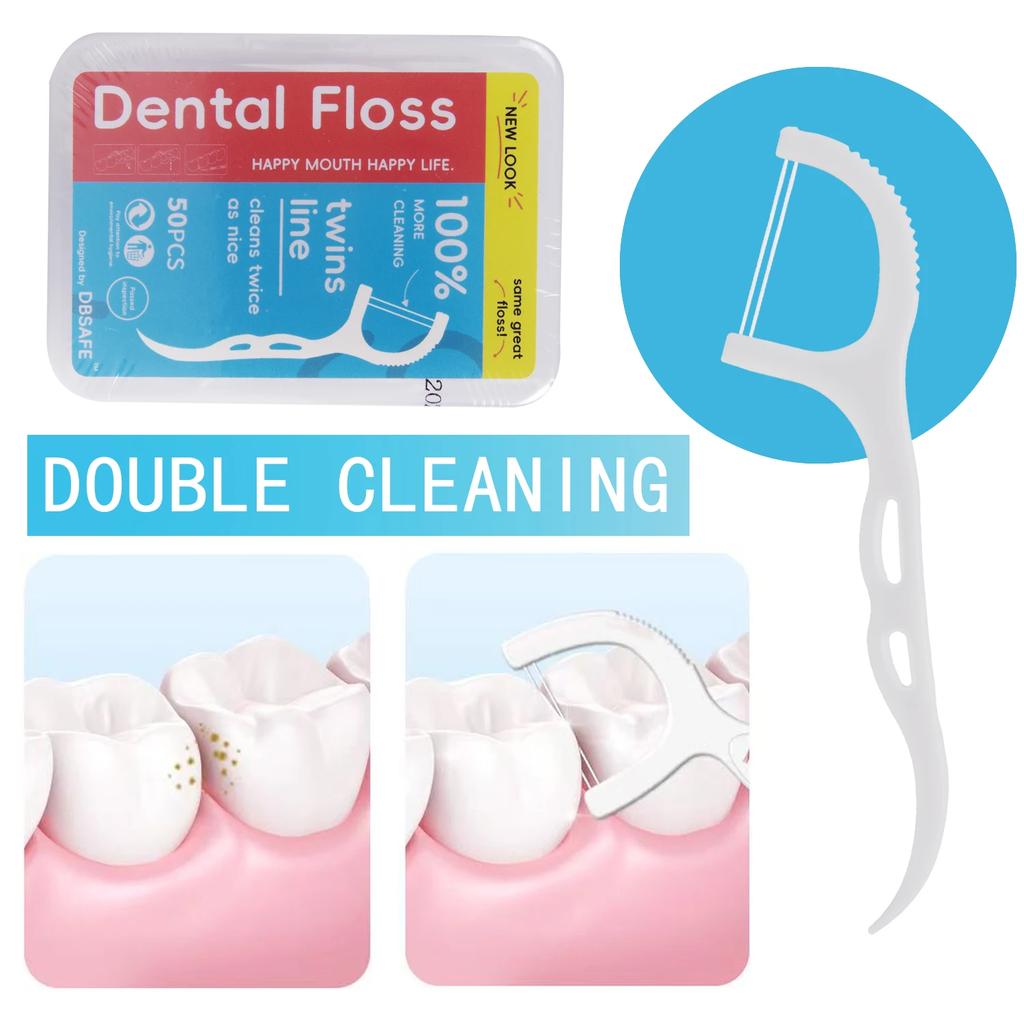 Portable DBsafe Dental Floss Stick 1/5/10 Box High-tension Disposable Plastic Toothpick Oral Care Dental Floss Box