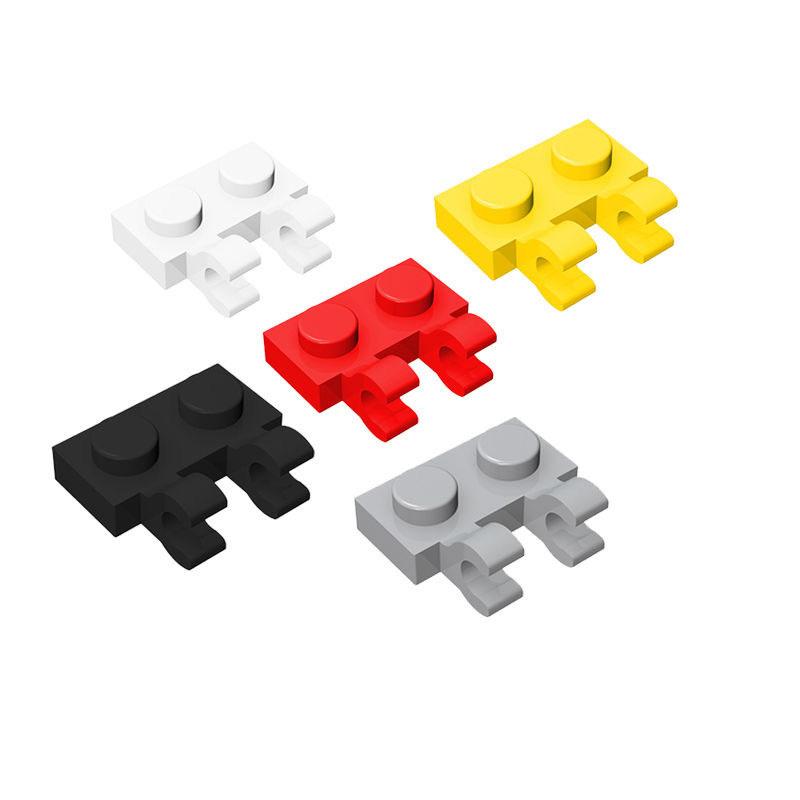 non-toxic 10PCS Parts 60470 Plate Special 1 x 2 with Clips Horizontal Compatible Bricks DIY Building Block Particle Kid Brain Toy Gif