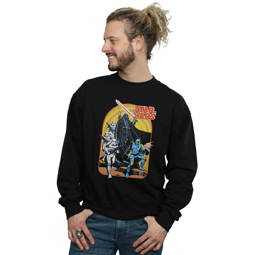 Star Wars Mens Vintage Comic Scene Sweatshirt