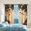 2Pcs Christmas Decorative Window Curtains Digital Printed Polyester Material Drapes For Bedroom Living Room Office Rod Pocket