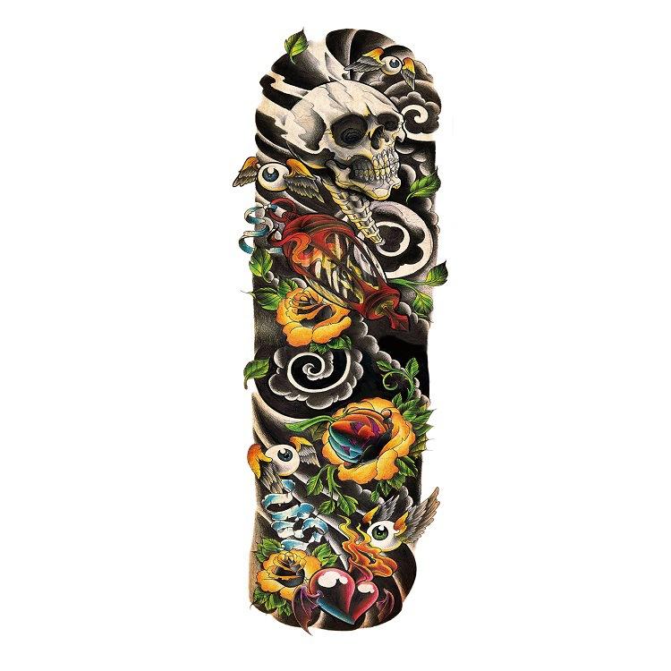 Наклейка на всю руку с татуировкой, большая цветочная наклейка на руку, водонепроницаемая наклейка на всю руку, имитация татуировки, набор Amazon, отдельная татуировка