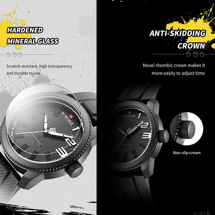 Naviforce Часы для мужчин оригинальные водонепроницаемые наручные часы с японским механизмом NF9202T