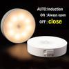 Motion Sensor Light LED USB NightLights Round Chargeable Lamp for Bedroom Kitchen Stair Hallway Wardrobe Lighting Cupboard Lamp