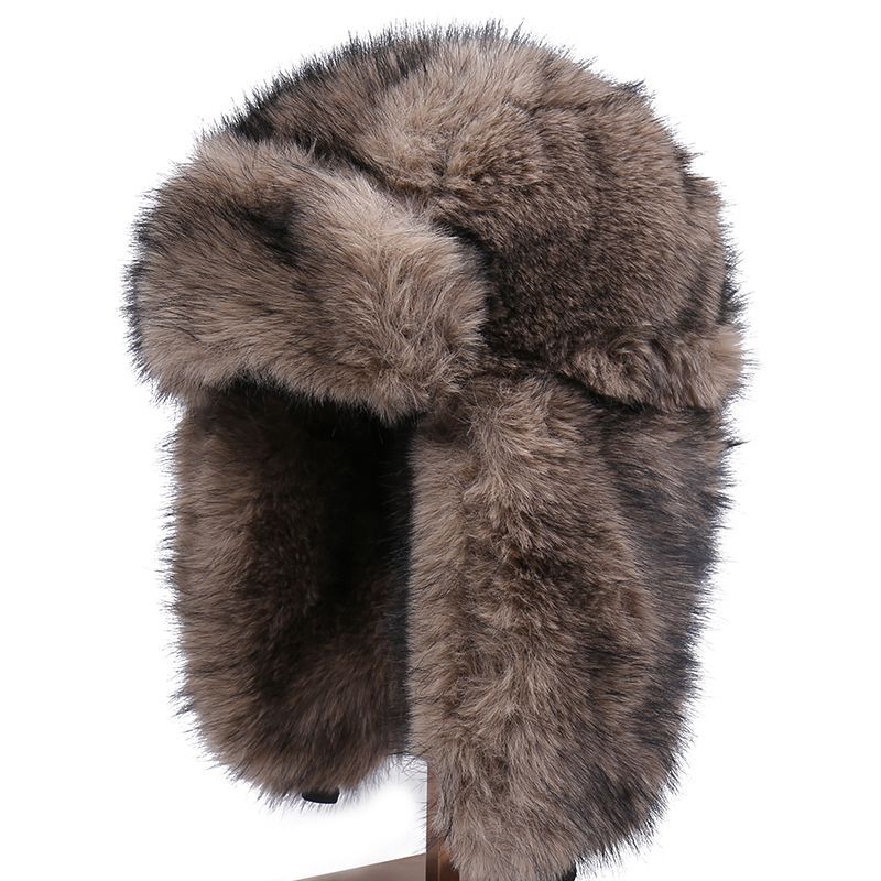 Зимняя улучшенная атмосфера, теплая лыжная шапка, плюшевая шапка Lei Feng, утолщенные наушники, защищающие от холода, маленькое лицо