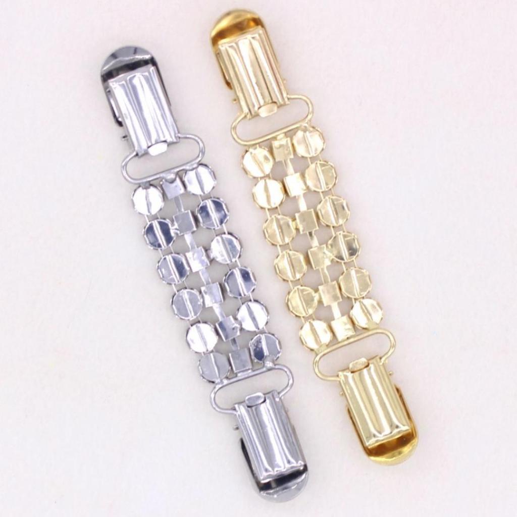 Rhinestone Chain Women's No Buttons Shirt Sweater Cardigan Clip Clamp Decor