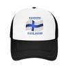 Флаг Финляндии Suomi Синий крест Сетчатые бейсболки для походов для женщин Взрослые женские пляжные панамы Хип-хоп кепка-тракер