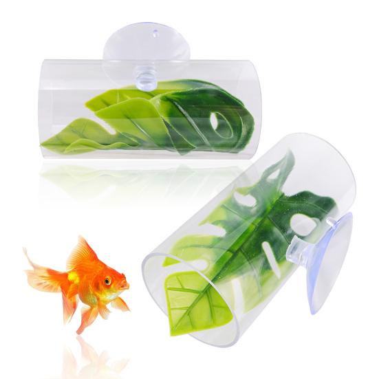 Акриловая труба-туннель для рыбок Betta. Полая пещера для рыбок Betta с листовой подушкой. Аксессуары для аквариума. Место для размножения мелких рыб. Укрытие. Улучшение среды обитания.