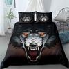 Wolf Howl Under The Moon Three-Piece 3D Digital Printing Quilt Cover Pillowcase Bedding