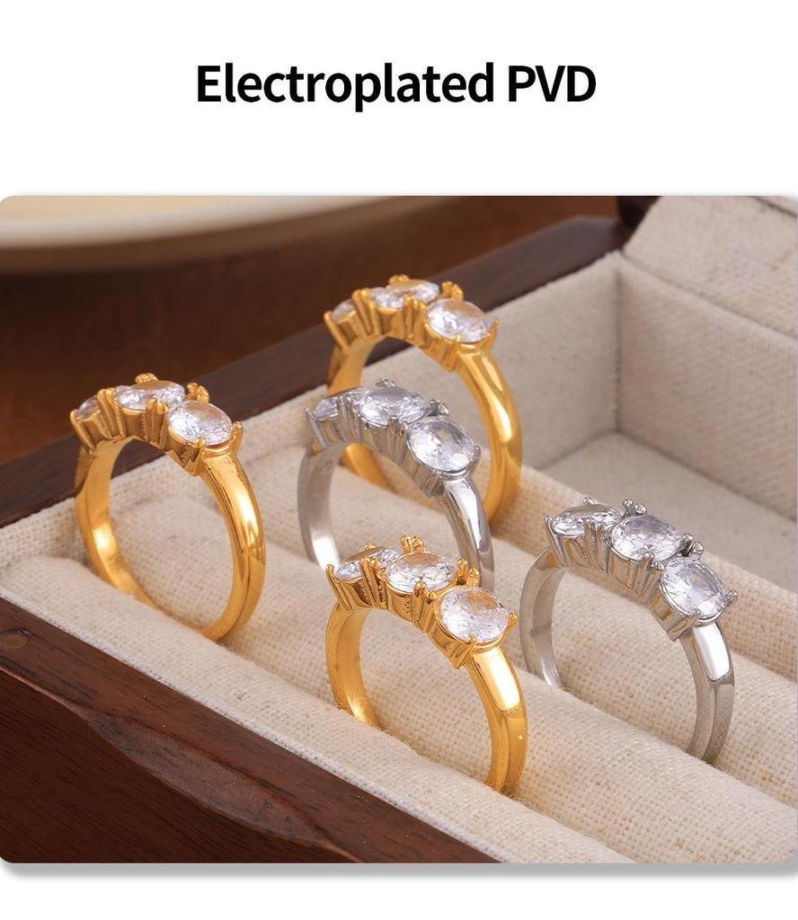 Кольцо из титановой стали с геометрическим узором и микробриллиантами в стиле ретро с покрытием из 18-каратного золота — стиль Chic All-Match