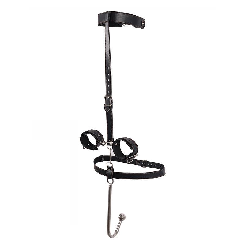 BDSM Bondage Set Anal Hook And Collar Gag Sex Handcuffs Chastity Device Butt Plug Sex toys For Women Gay SM Adult Games