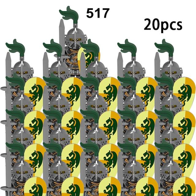 Средневековые военные наборы, фигурки, строительные блоки, шлемы, детали солдата, рыцарское оружие, римский меч, аксессуары, игрушки для детей