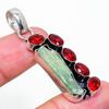 Подвеска из стерлингового серебра 925 пробы с натуральным зеленым кианитом и гранатом 2,17 дюйма G4I64