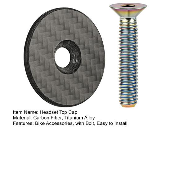 28.6/31.8MM Bicycle Headset Top Cap with Bolt Carbon Fiber MTB Mountain Road Bike Front Fork Stem Top Cover Bike Accessories