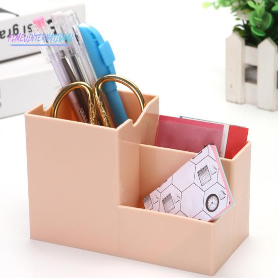 Многофункциональный настольный держатель для ручек, канцелярские принадлежности, инструменты для макияжа, органайзер, сплошной цвет, пластиковая коробка, настольный держатель для мобильного телефона, офисные, школьные принадлежности