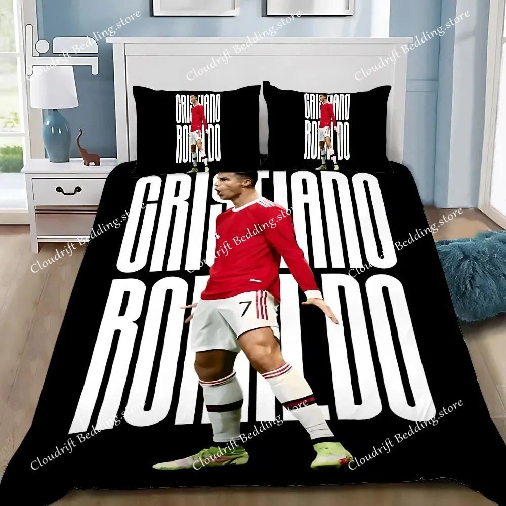 3D НОВЫЙ Пододеяльник Наволочка Комплект Постельного Белья Футбол CR7 Р-Роналду Взрослый Мальчик Девочка Украшение Спальни Детский Односпальный Двуспальный Большой