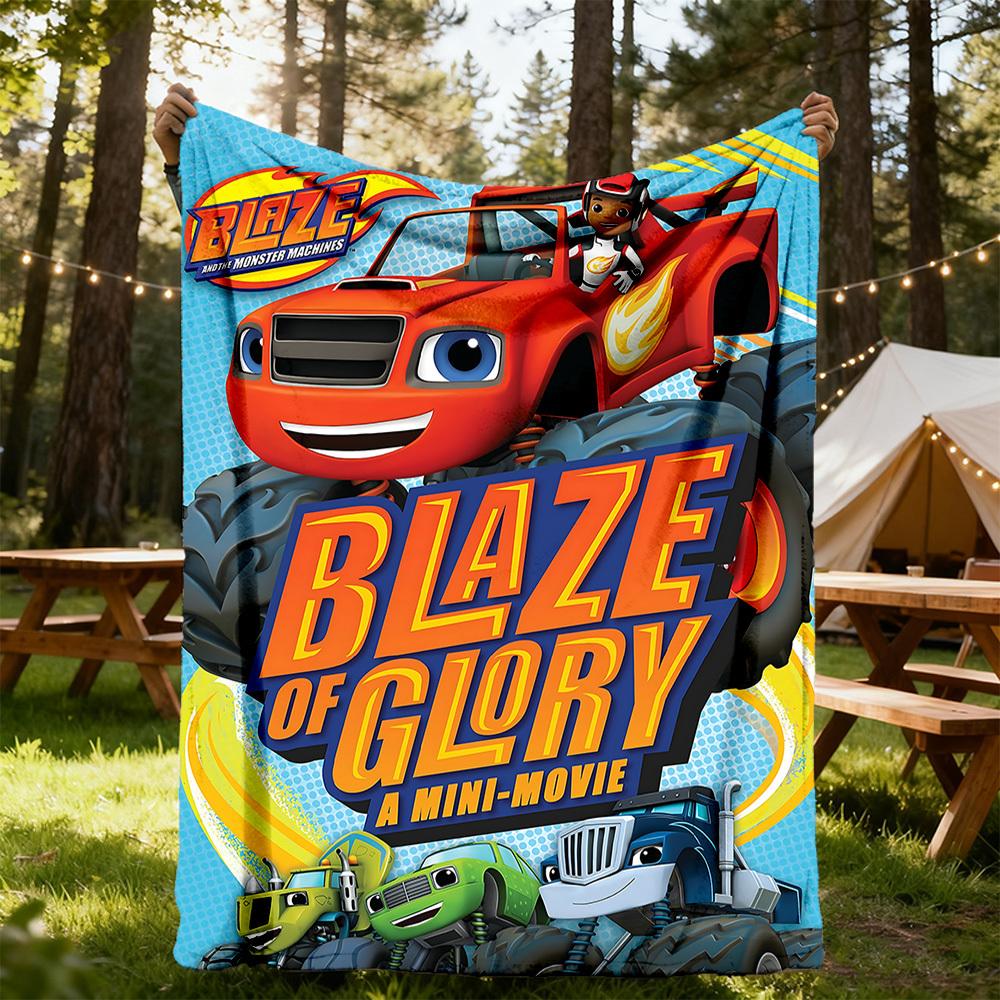 1pc Blaze Monster Machines Glory Outdoor Blanket Lightweight Flannel, Soft & Warm, All-Season Use for Sofa, Outdoor, Camping, Living Room, Office068