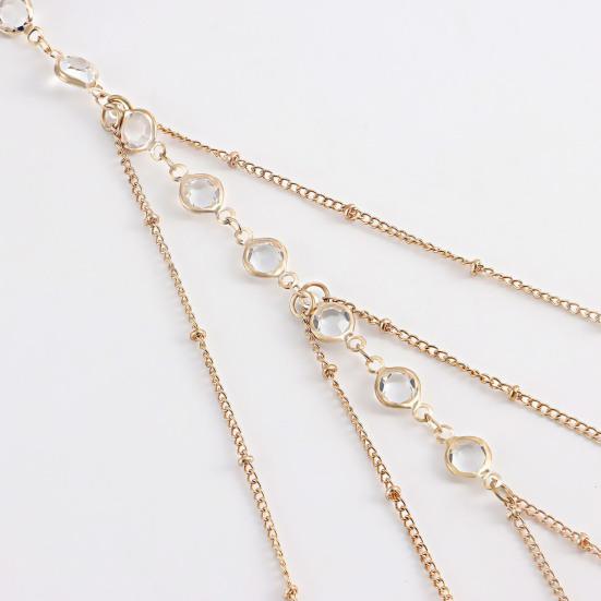 Сексуальная цепочка на бедро, женская регулируемая многослойная цепочка с бриллиантами, роскошная цепочка из золотисто-белого сплава для тела, аксессуар для ног