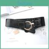 Womens Wide Elastic Waist Belt For Dresses And Coats With Cshaped Buckle And Stitching Design