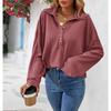 Women S Solid Color Long Sleeve Collared T Shirt