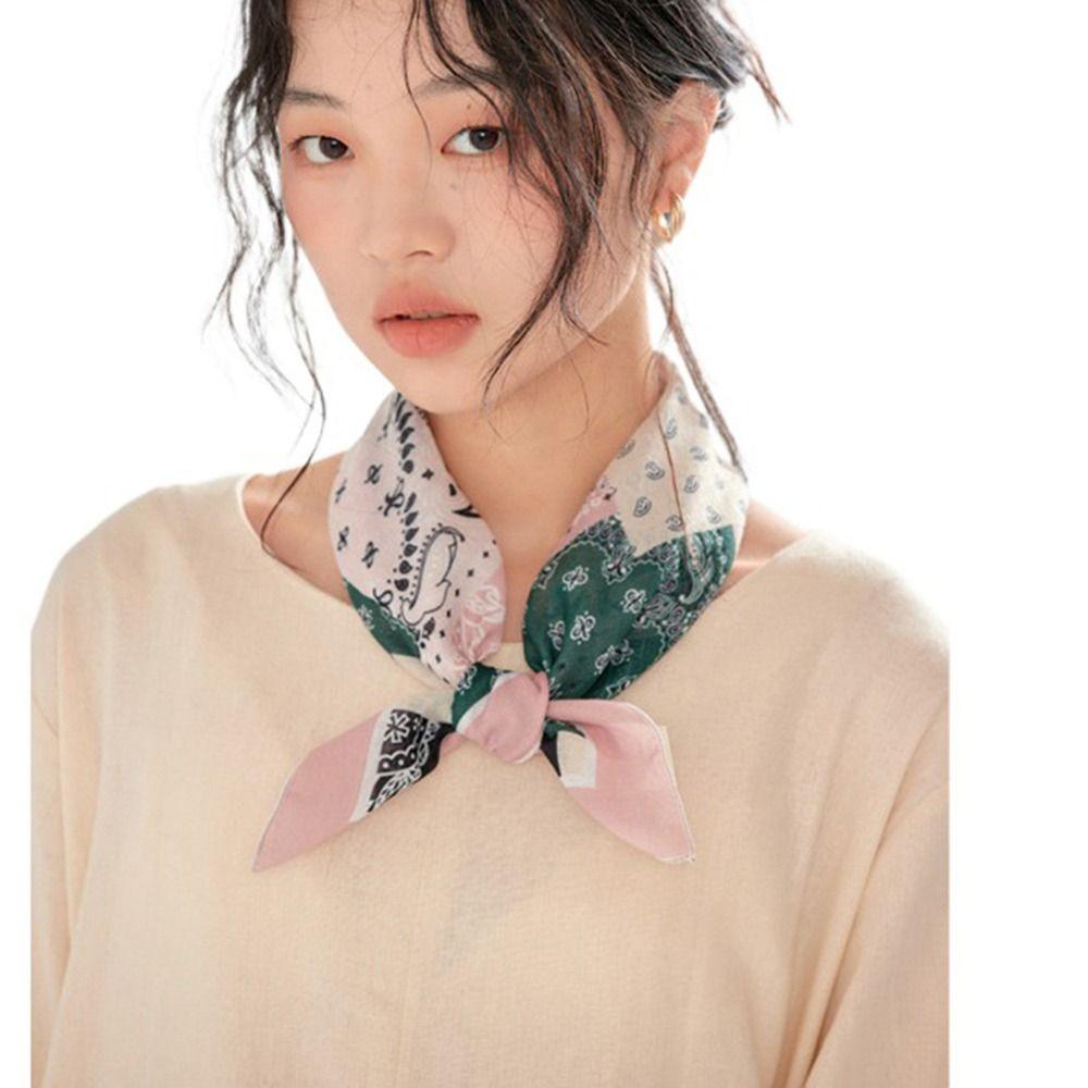 Bandanas Scarf Accessories Hair Band Square Scarf Flower Silk Scarf Female Printed Scarf