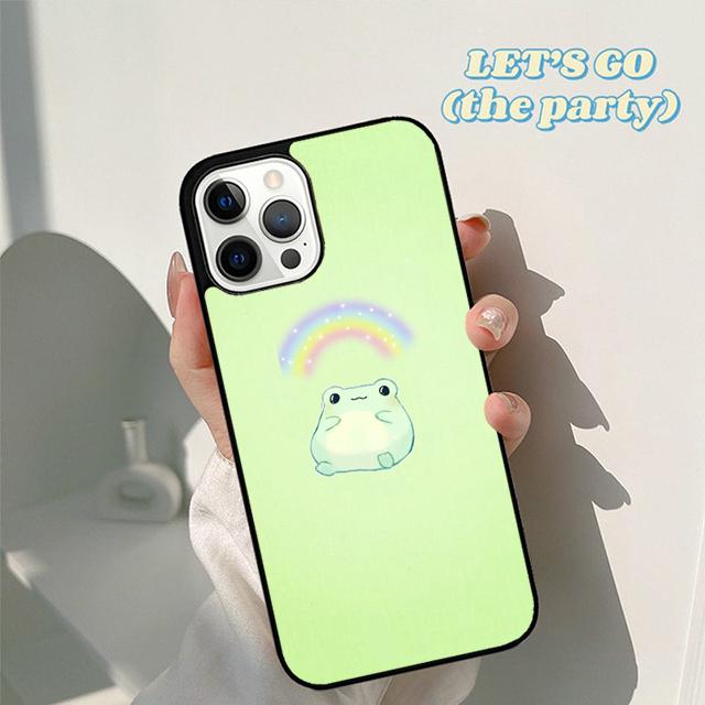 Осенний Мятно-Зеленый Смешной Лягушонок Чехол для Телефона для iPhone 17 Air 16 16e 15 12 11 13 14 Pro Max Apple Plus Coque
