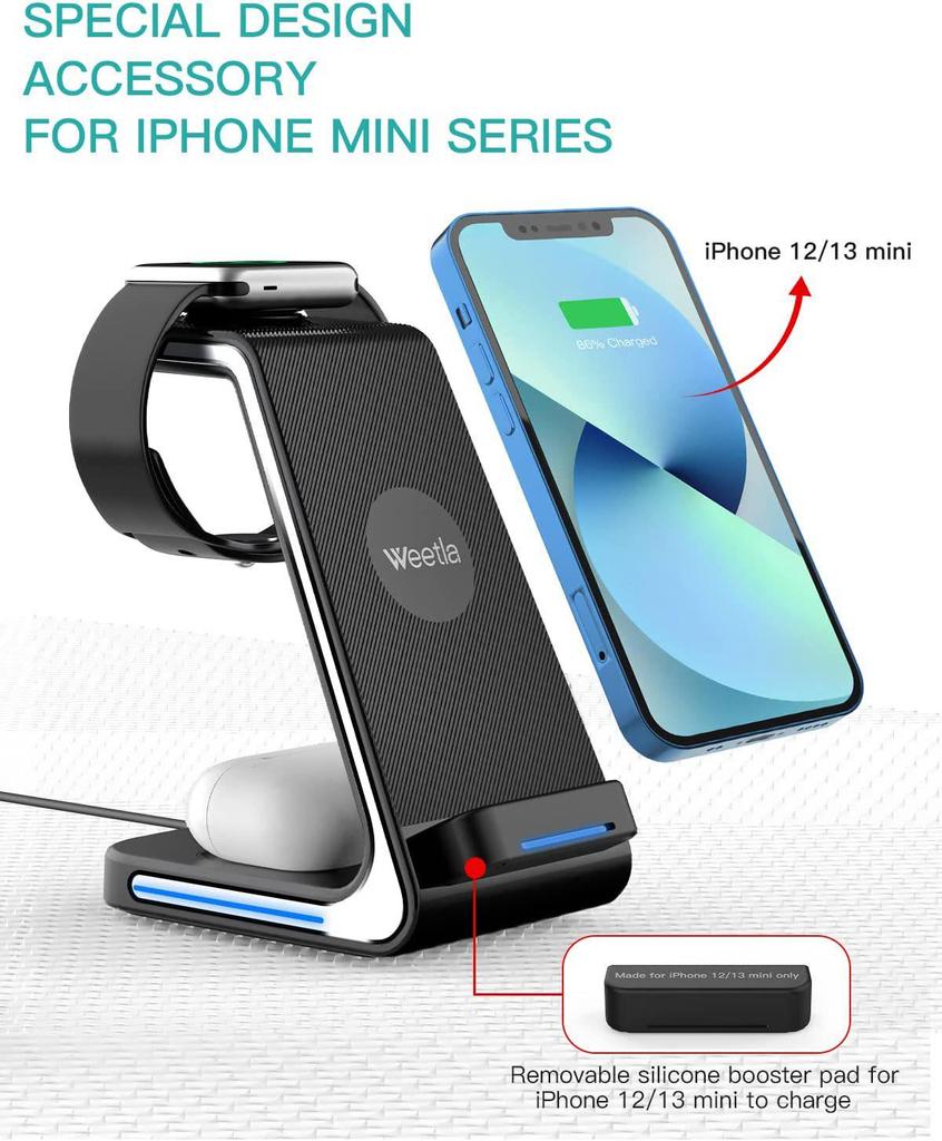 Подставка для беспроводной зарядки «три в одном» для телефонов, наушников и часов