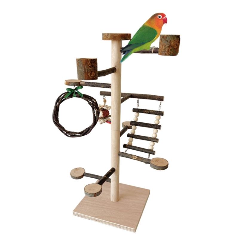 Bird Toy Parrot Gym Stand Birdcages Standing Swing Small Medium Bird Cage Climbing Ladder Perches for Parrot Conures