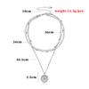 European and American Jewelry Versatile Round Tag Necklace Women's Personality Simple Multi-layer Round Bead Chain Necklace