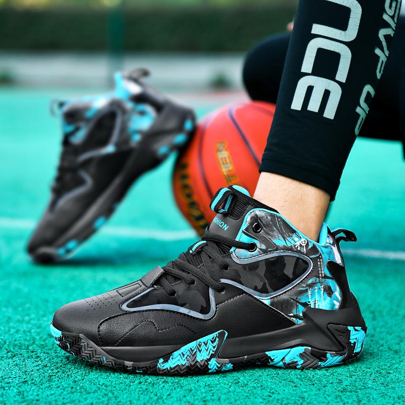 Mens Non-slip Basketball Shoes Outdoor Breathable Comfortable Sports Shoes Young Boy Training Athletic Basketball Sneakers