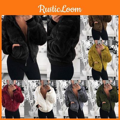 Роскошное женское пальто-куртка «Тедди» Зимнее теплое с капюшоном Меховое Пушистое Верхняя одежда Пальто