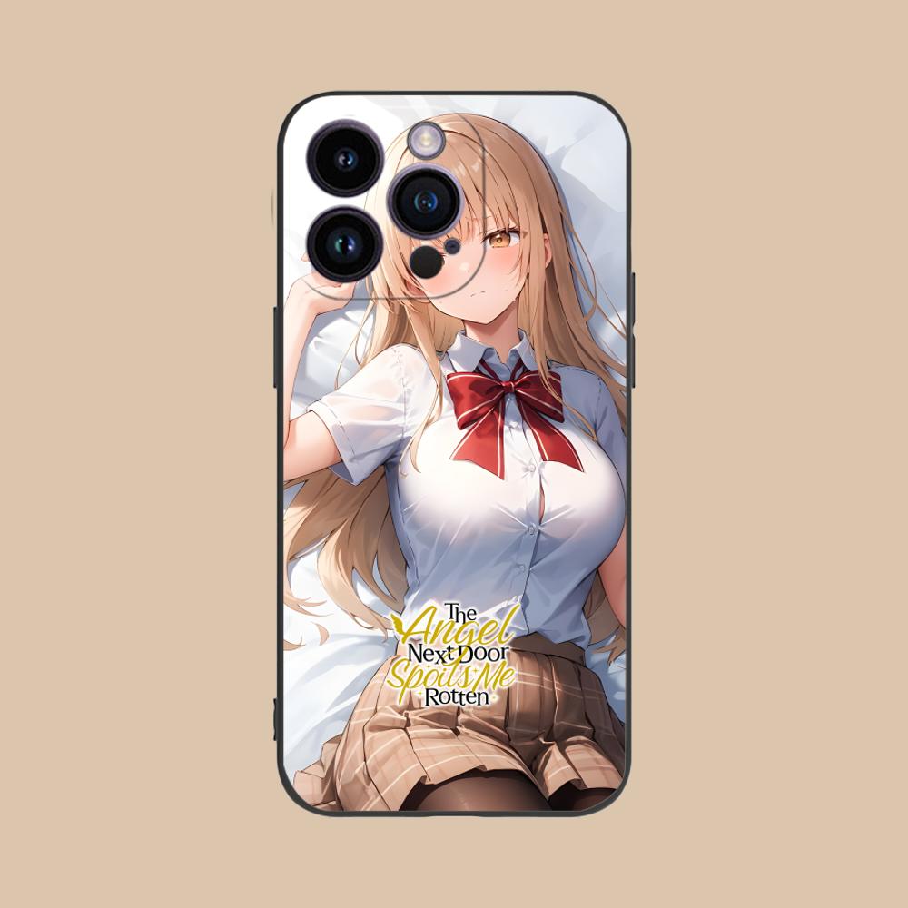 Ангел Махиру Шина Аниме Чехол для телефона для iPhone 16 15 14 13 12 11 X XR XS 8 7 Pro Max Plus Mini Цветной Роскошный Смартфон Красивый