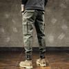 Мужские брюки-карго с ремешками на щиколотке, свободные однотонные брюки с несколькими карманами, мягкие дышащие шнурки с эластичной резинкой на талии, повседневные спортивные мужские спортивные штаны, длинные брюки