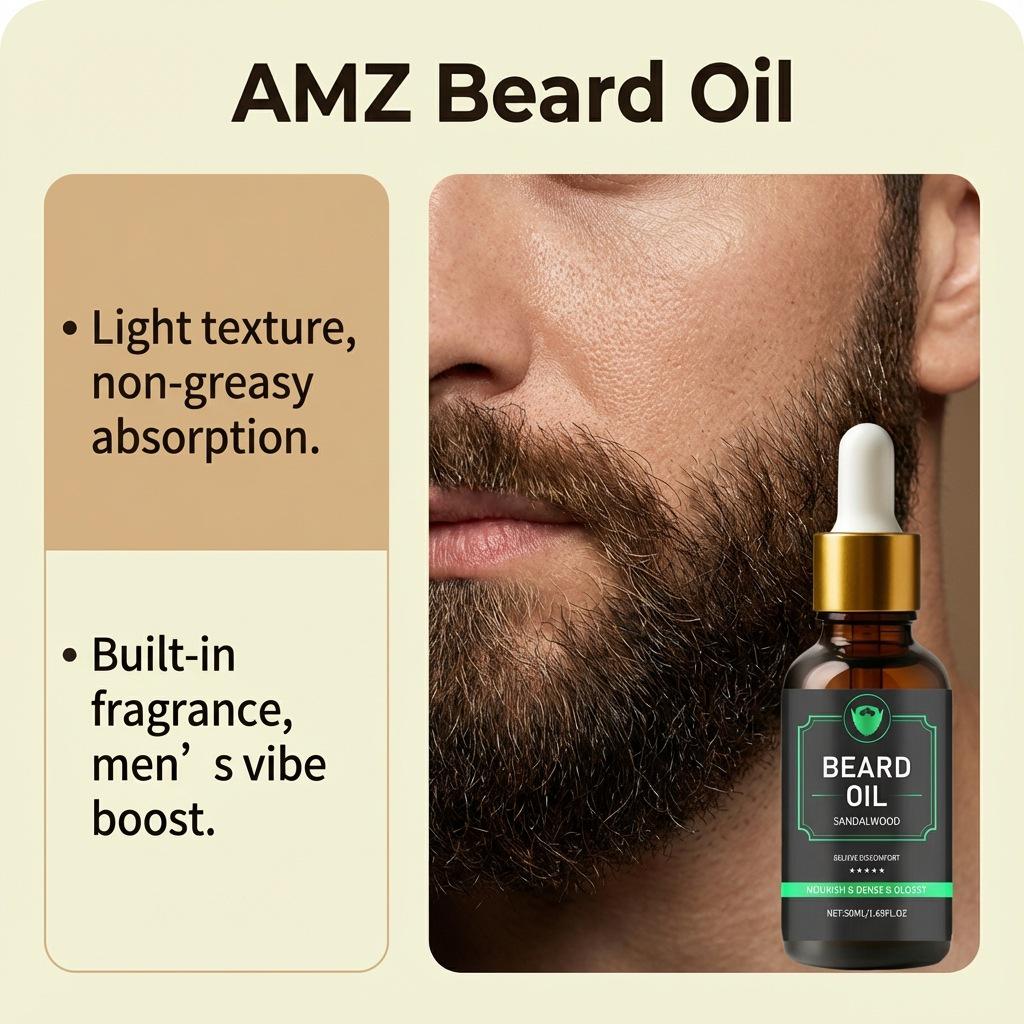 Мужское освежающее нежирное масло для бороды - Гладкое и увлажняющее ежедневное средство