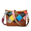 Spring and Summer Fashion Trend Patchwork Bucket Bag Color Women Bag Snakeskin Grain Leather Shoulder
