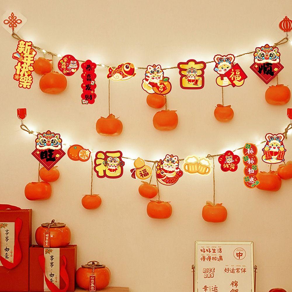 2pcs Traditional 2025 Snake Year Pendants Cute Fu Character Hanging Ornament  Bedroom Decoration