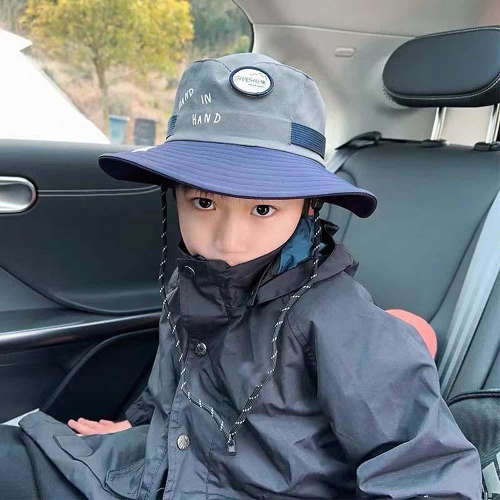 Contrast Color Children Fisherman Hat Breathable Quick-dry Sun Hat Thin Kids Bucket Cap Outdoor