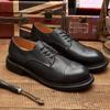 Three Joints Handmade Business Casual Leather Shoes Retro Leather Low Top Mens Shoes Натуральная кожа Старая кожа