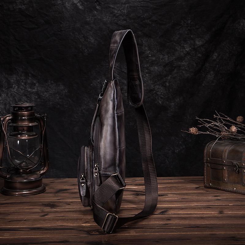 Мужская натуральная кожа, модный дизайн, сумка через плечо на груди, дорожная сумка на одно плечо, рюкзак