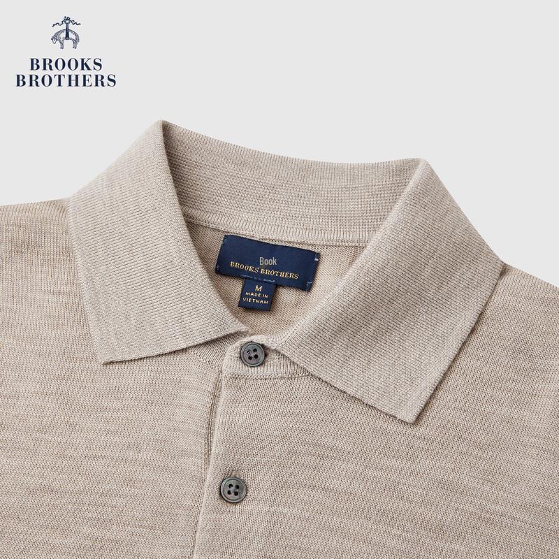 Мужская осенняя вязаная рубашка-поло с длинным рукавом Brooks Brothers