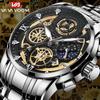 VA VA VOOM Hollow Calendar Men's Watch Multifunctional Diamond Inlaid Steel Band Waterproof Watch