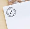 Printtoo Square Swirl Border Z Alphabet Monogram Initial R-40 Self Inking Rubber Stamp Office