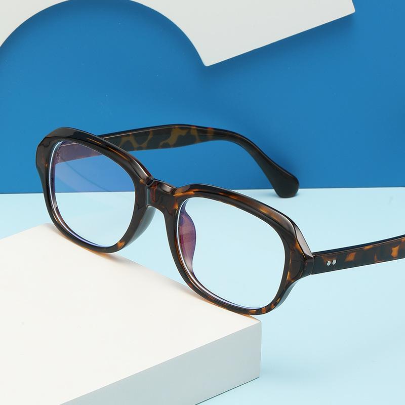 66016 Новые противосиние плоские зеркальные очки 2024 Овальные простые тонкие очки для макияжа Оправа Интернет знаменитости Уличные очки