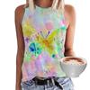 Летние цветные бабочки с цветочным принтом 3D майки женские уличные Y2k свободный жилет без рукавов с открытыми плечами женская майка