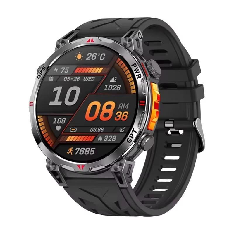 Мужские умные часы KC93 1,56 дюйма AMOLED GPS-позиционирование Спорт на открытом воздухе Фитнес-трекер Bluetooth-звонки Большой аккумулятор Смарт-часы